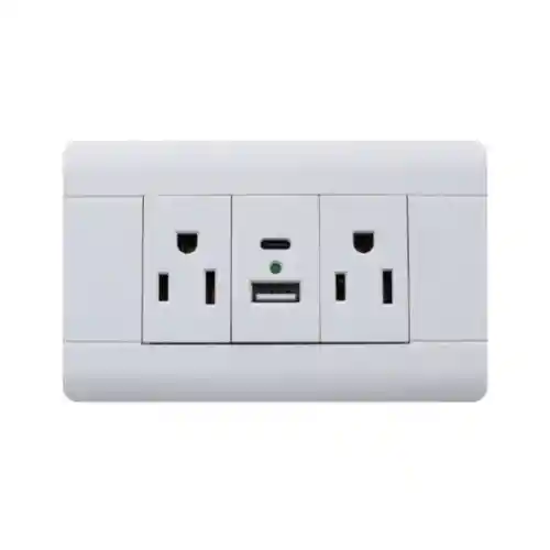 ⭐toma Doble + Usb + Tipo C, Unitec En Policarbonato, Blanco⚪⭐