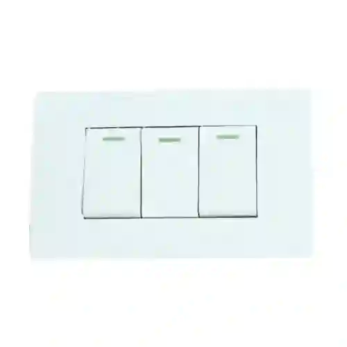 ⭐interruptor Triple Unitec, En Policarbonato, 10a - 110v, Blanco⚪⭐