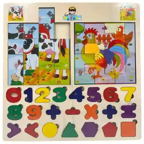 Juego Didáctico Encajar - Numeros Y Rompecabezas