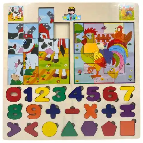 Juego Didáctico Encajar - Numeros Y Rompecabezas