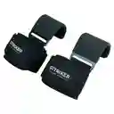 Kit X2 Straps Gancho Agarre Correas Levantamiento Pesas Gym Negro