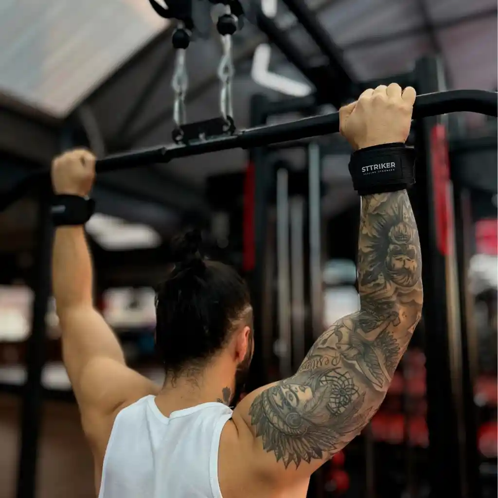 Kit X2 Straps Gancho Agarre Correas Levantamiento Pesas Gym Negro