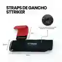 Kit X2 Straps Gancho Agarre Correas Levantamiento Pesas Gym Negro