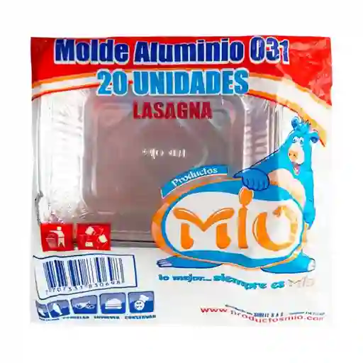 Molde De Aluminio Mio Para Lasagña 16 Oz X20 Unds