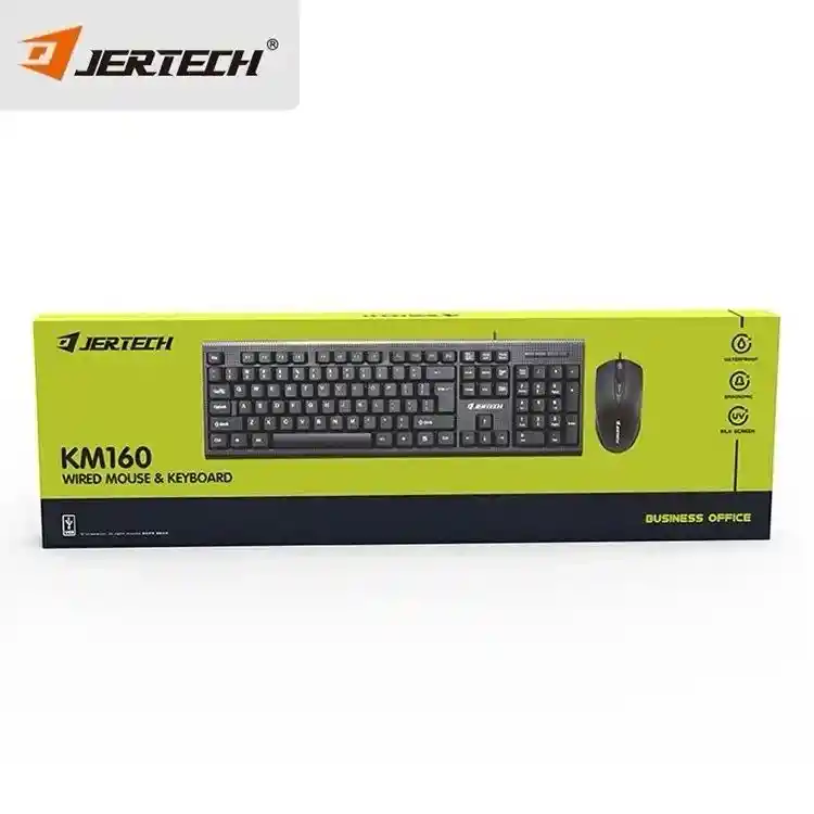 Combo Teclado Y Mouse Alambrico Jertech Km-160 Negro