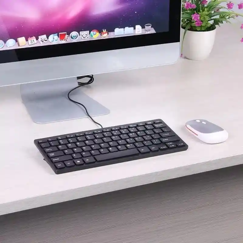 Teclado Alambrico Ligero Y Suave Elegante Negro K-1000