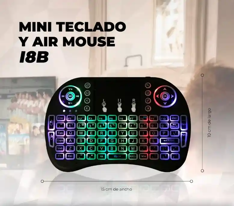 Mini Teclado Inalambrico Usb Smart Tv Iluminado
