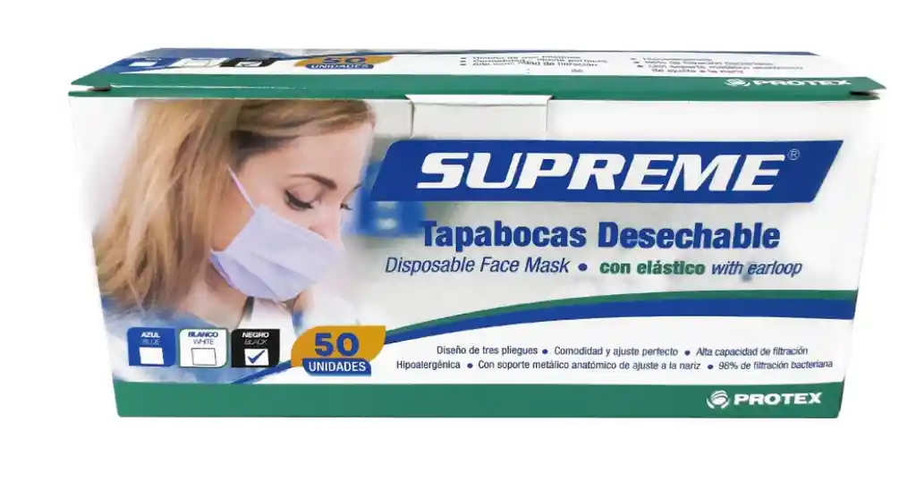 Tapabocas Desechable Supreme Azul