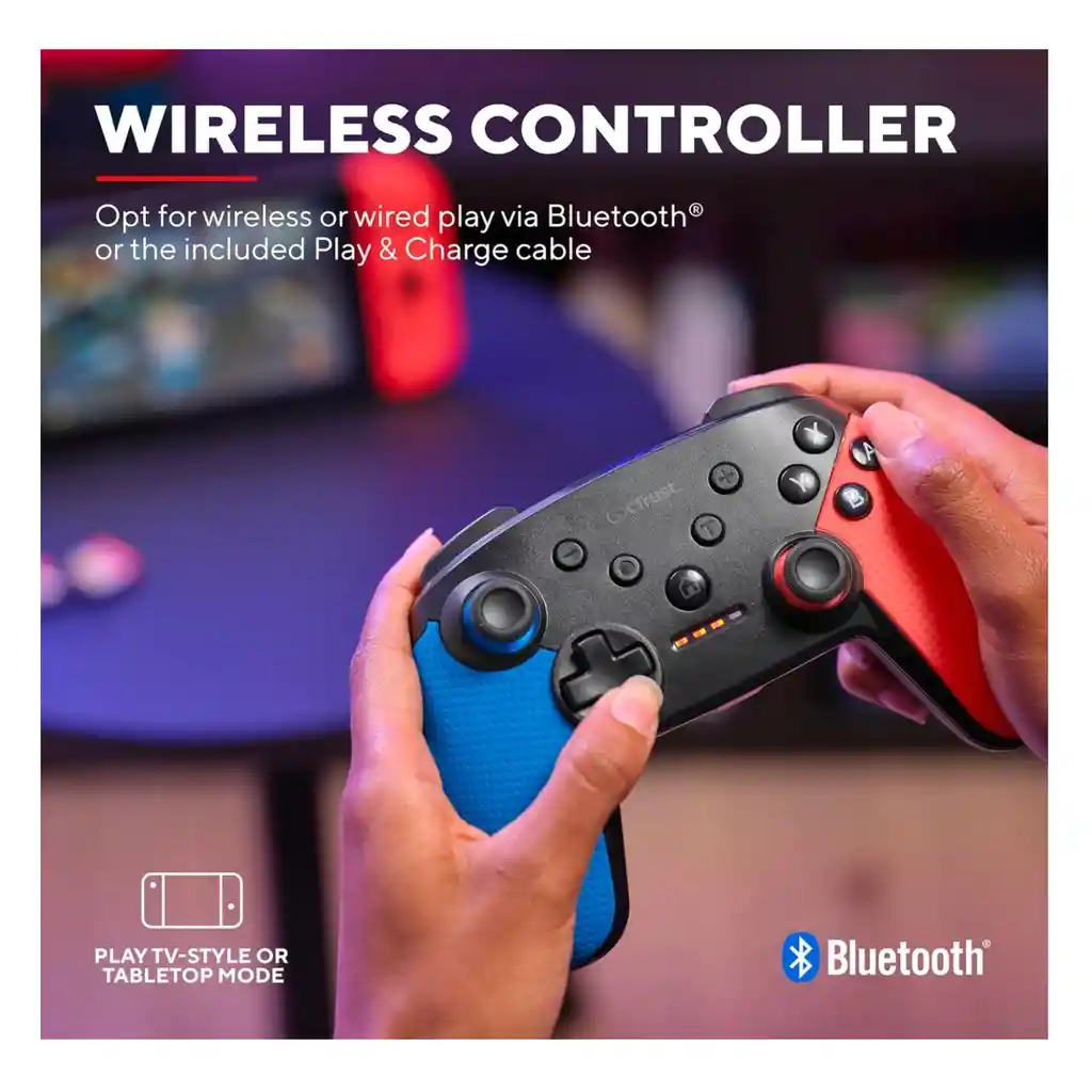 Control Bt Para Nintendo Switch Pc Trust Gxt 1246 Azul/rojo