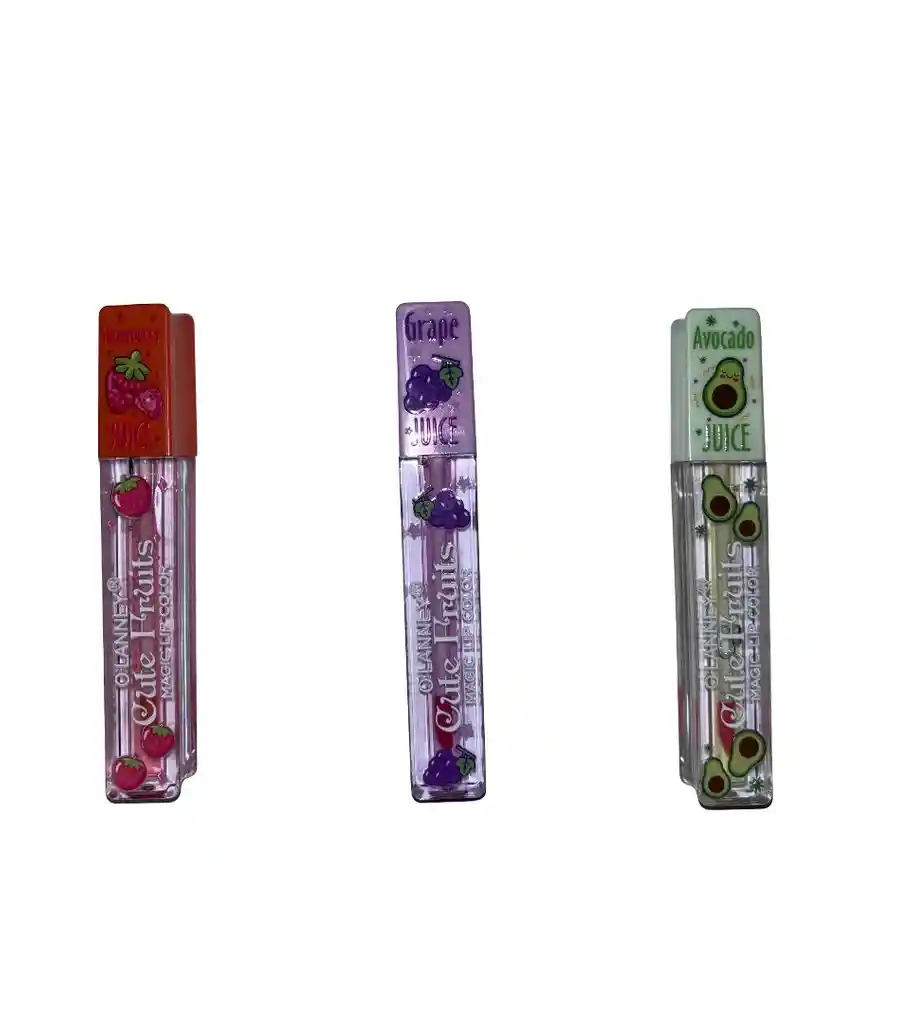 Brillo Labial Humectante Frutal, Lip Gloss Fresco Cute Fruits Magic Lip Color