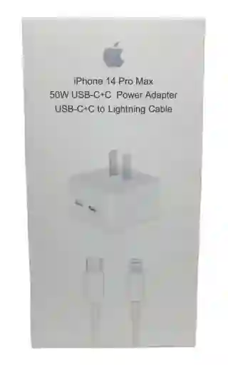 Cargador Rápido 50w Usb-c X2 + Cable Usb-c A Lightning