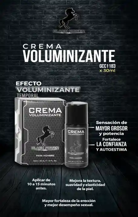 Crema Voluminizante Para Aumento Grosor Black Power 30ml
