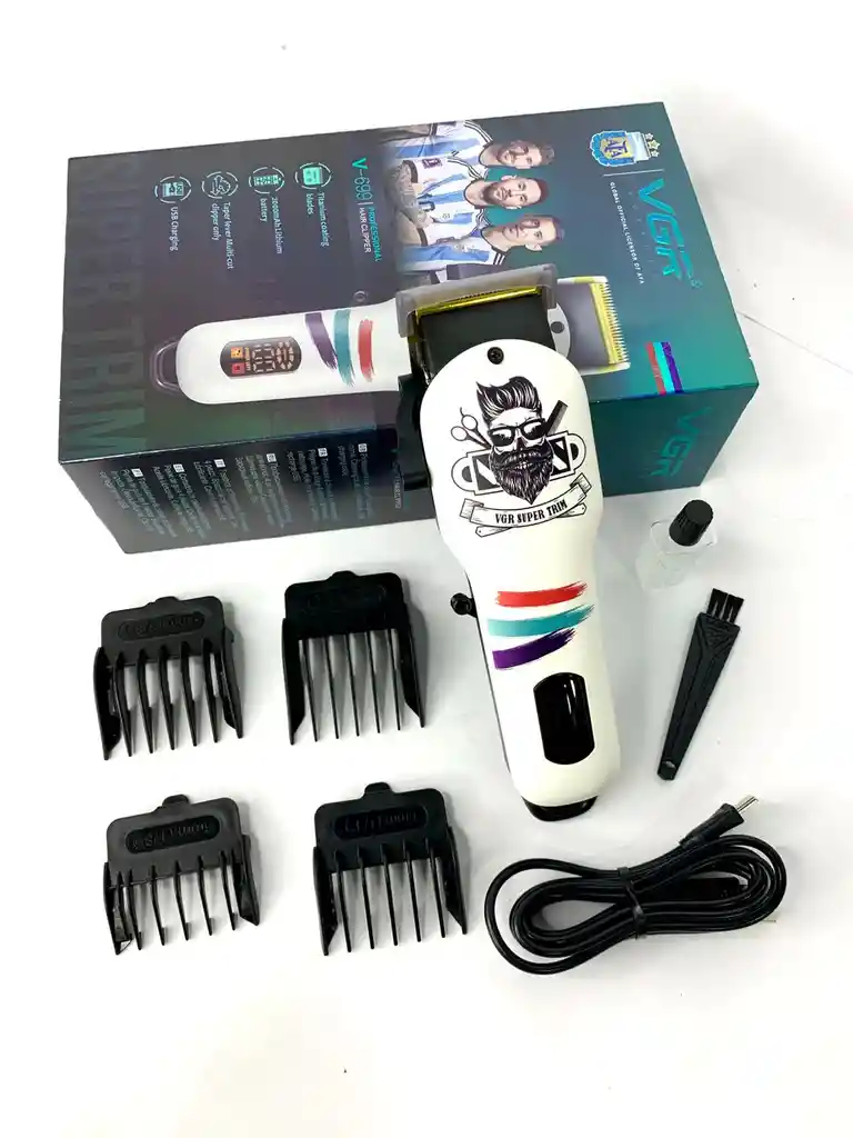 Maquina Peluquera Inalambrica Recargable Vgr-699 Estampada De Uso Profesional