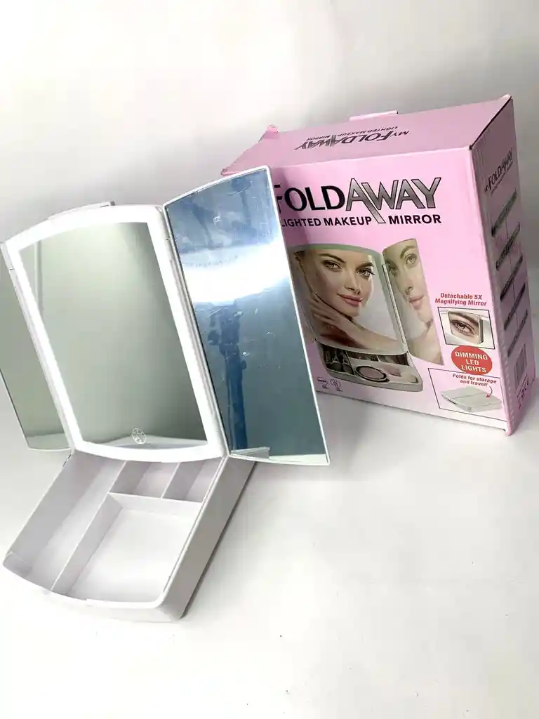 Organizador De Maquillaje Con Espejo De Luz Led
