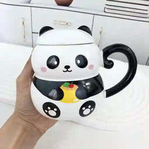 Mug Taza Coleccionable Panda Kawaii Cuchara