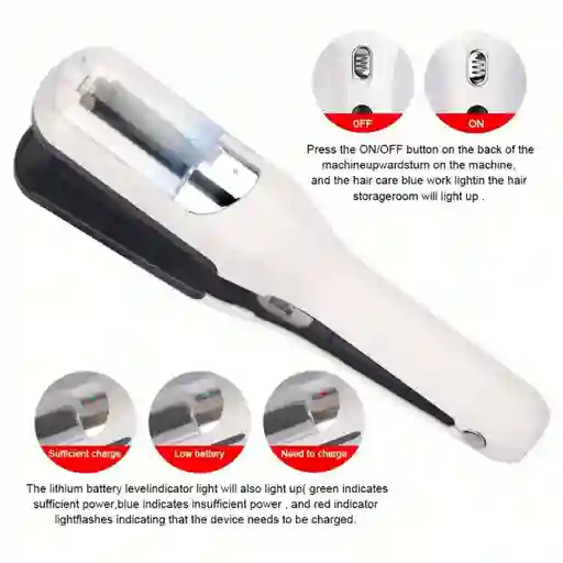 Quita Horquilla Para Cabello Blanco Recargable