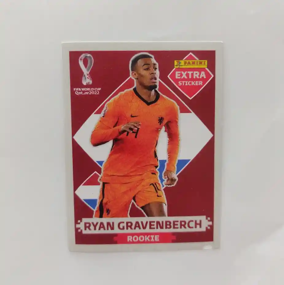 Lamina Extra Sticker Base Ryan Gravenberch Para Album Panini Copa Mundial Qatar 2022