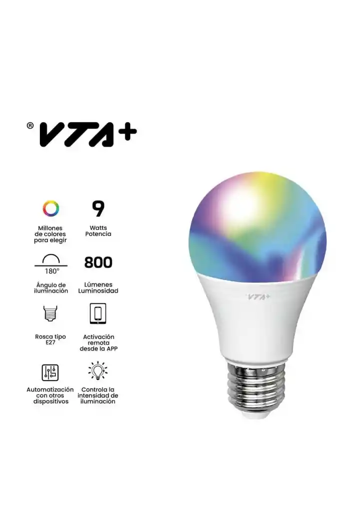 Bombillo Led Wifi Inteligentes 9w Alva Rgb Vta Vta84690
