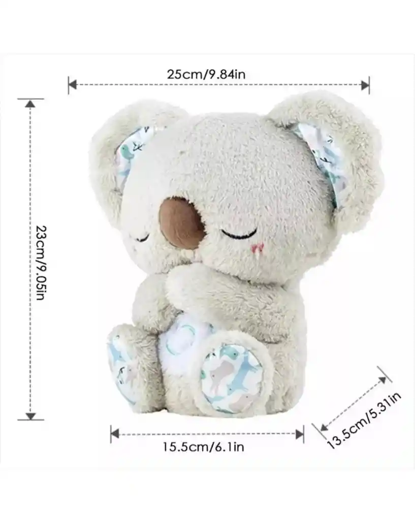 Peluche Koala Que Respira Tranquiliza Antiestres Gris