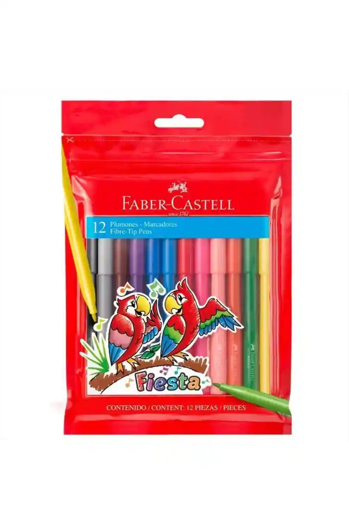 Plumones Fiesta Caja X 12 Uds Faber Castell