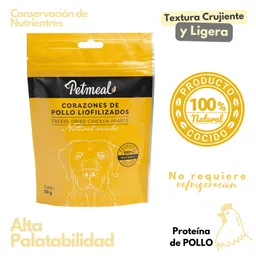 Petmeal Snack Liofilizado Para Perros - Corazones De Pollo