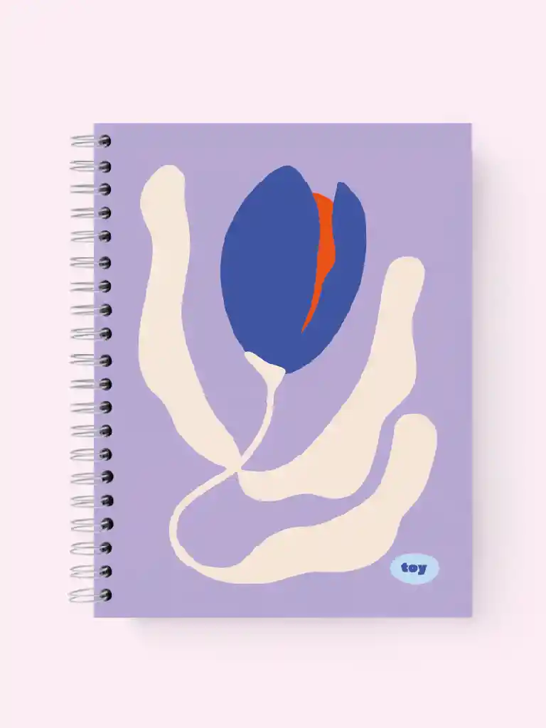 Notebook Floral Lila Rayado
