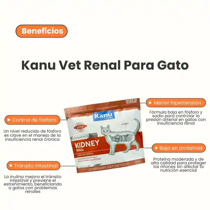 Alimento Medicado Kanu Vet Renal Para Gato Adultos