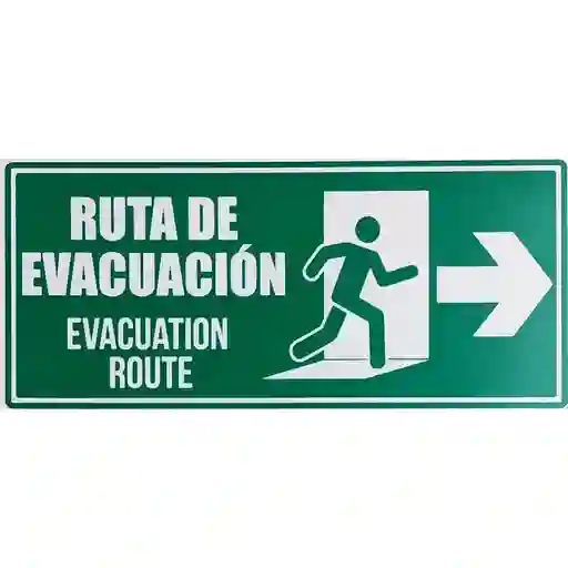 Letrero De Señalizacion Ruta De Evacuación Derecha 30x15