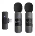 Micrófonos Boya V20 Dual Omnidireccionales Para Android Usb C Inalámbricos Lavalier Profesionales