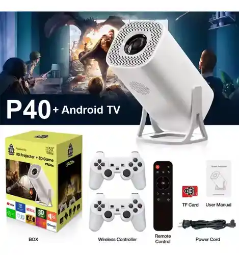 Proyector Smart Android 2 En 1 Emulador De Juegos Inalambrico