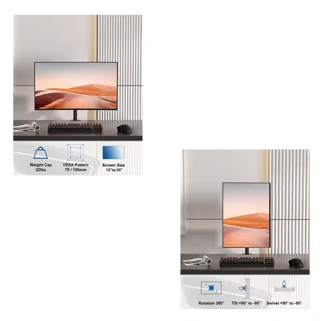 Soporte Base De Escritorio Móvil Para Monitor Pc 13 22 27 29 32 34