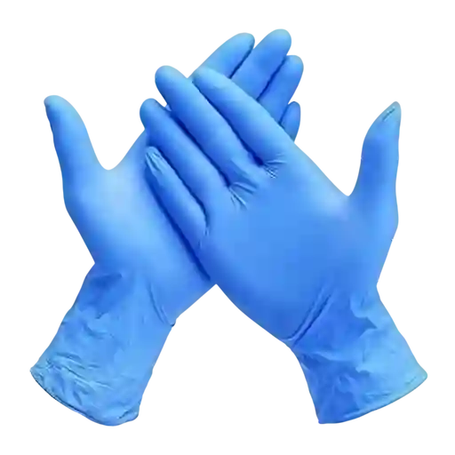 Par Guante De Nitrilo Azul Talla M