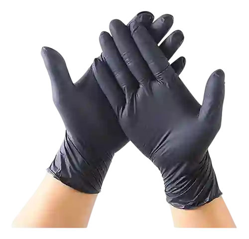 Par Guante De Nitrilo Negro Talla M