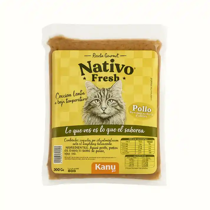 Alimento Congelado Nativo Fresh Pollo Kanu Pet Para Gato Adulto Y Cachorro