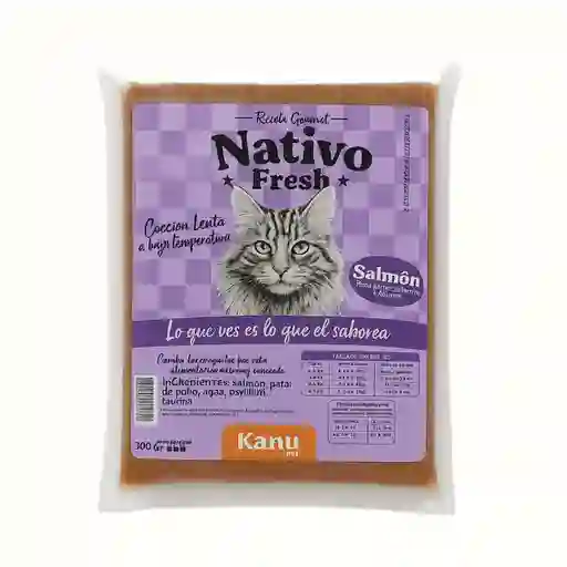 Alimento Congelado Nativo Fresh Salmón Kanu Pet Para Gato Adulto Y Cachorro