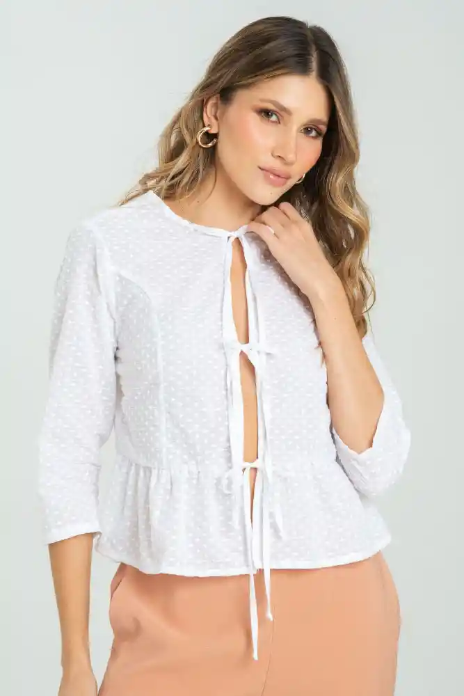 Blusa Lauren Color Blanco Crudo Talla M