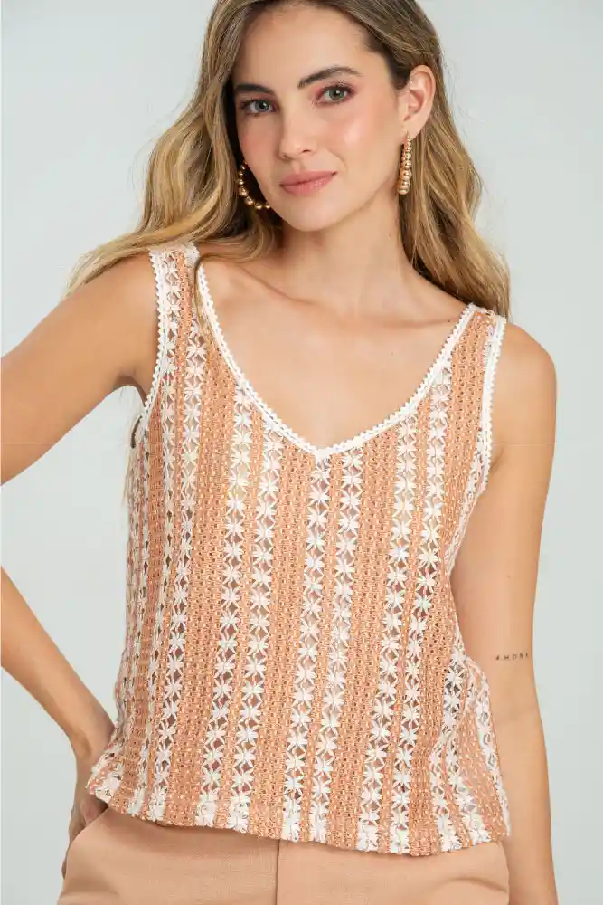 Blusa En Tejido Antonia Color Blush Talla Xs