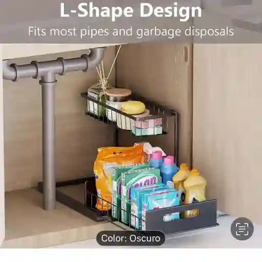 Organizador Cocina, Organizador Fregadero De Metal 2 Niveles Cws-2