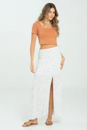 Falda Santorini Color Blanco Crudo Talla 14