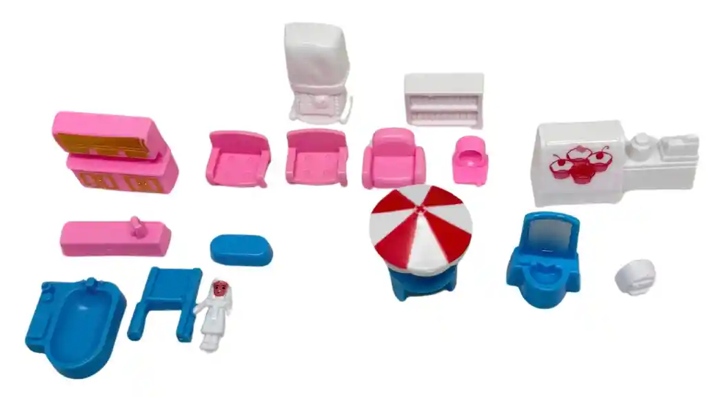 Casa De Muñecas Con Accesorios Regalo Niñas Rosado Plástico