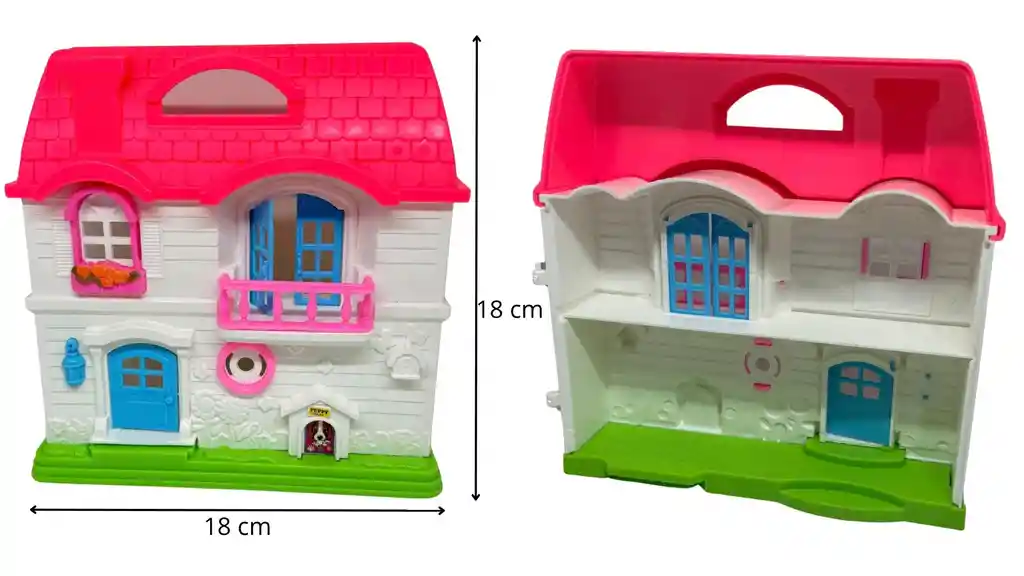 Casa De Muñecas Con Accesorios Regalo Niñas Rosado Plástico