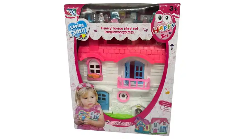 Casa De Muñecas Con Accesorios Regalo Niñas Rosado Plástico