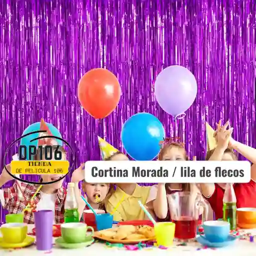 Cortina Morada / Lila De Flecos Para Fiesta