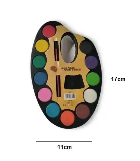 Acuarela Pequeña X 12 Colores + Pincel
