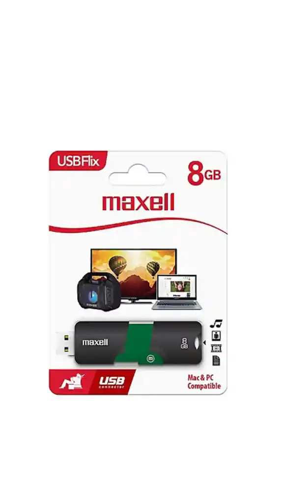 Memoria Usb 2.0 8gb Maxell Usbf-8 – Almacenamiento Portátil Confiable