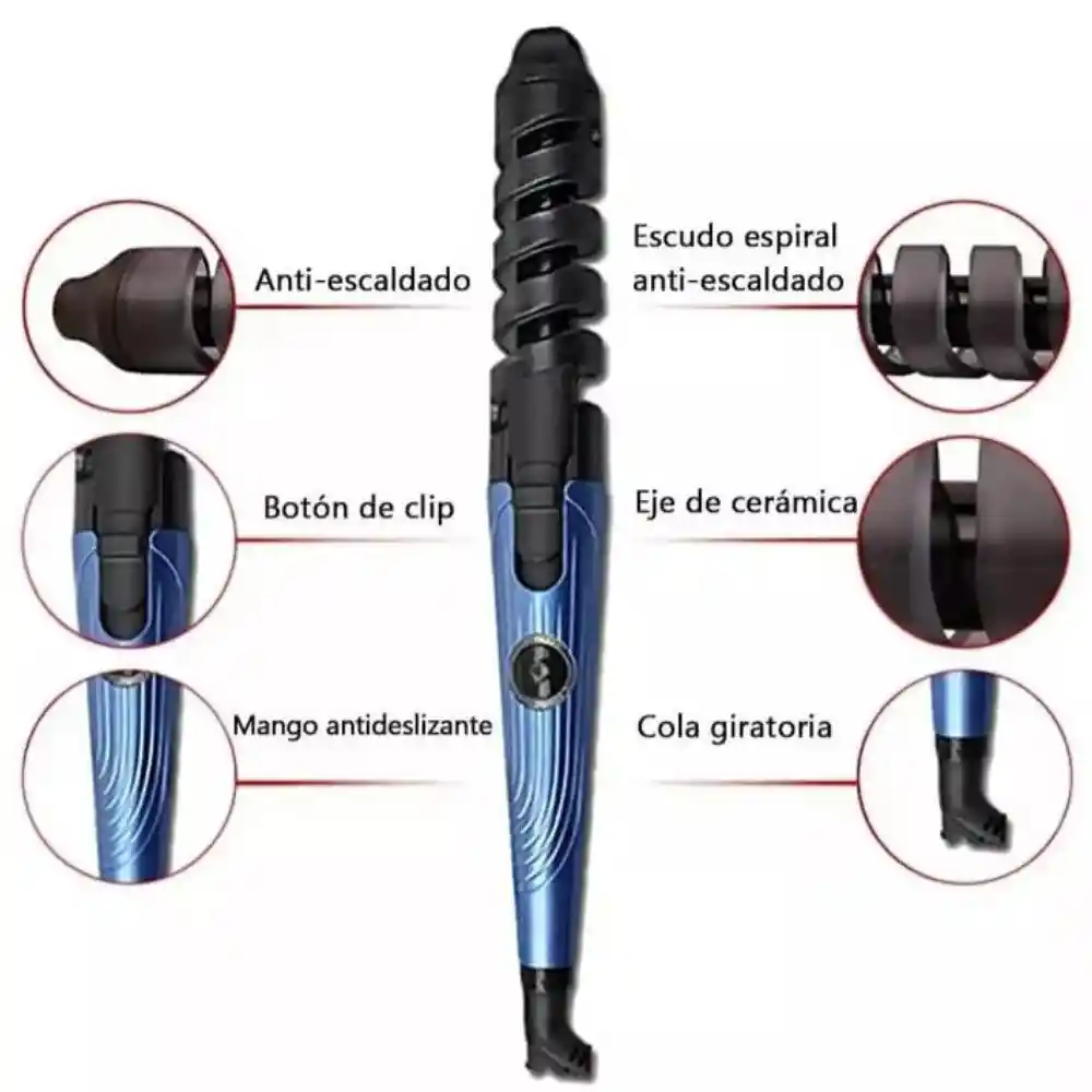 Combo Nano Titanium 3 En 1 Plancha De Cabello Rizador Peine