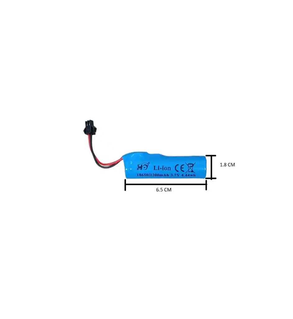 Bateria Litio Recargable 18650 Con Conector