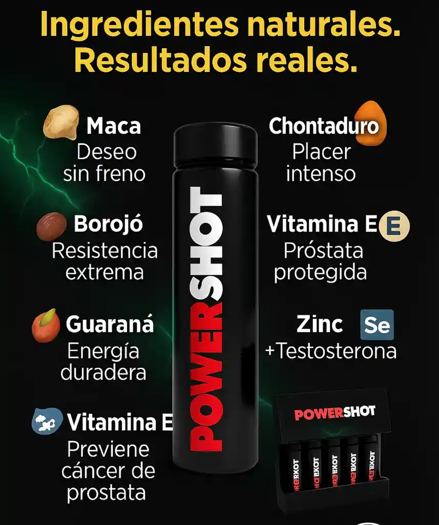 Power Shot Vital – Potenciador Masculino Natural X5 Und