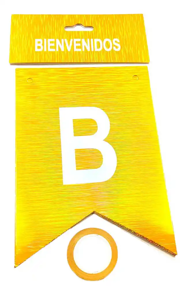 Banderin Bienvenidos Dorado