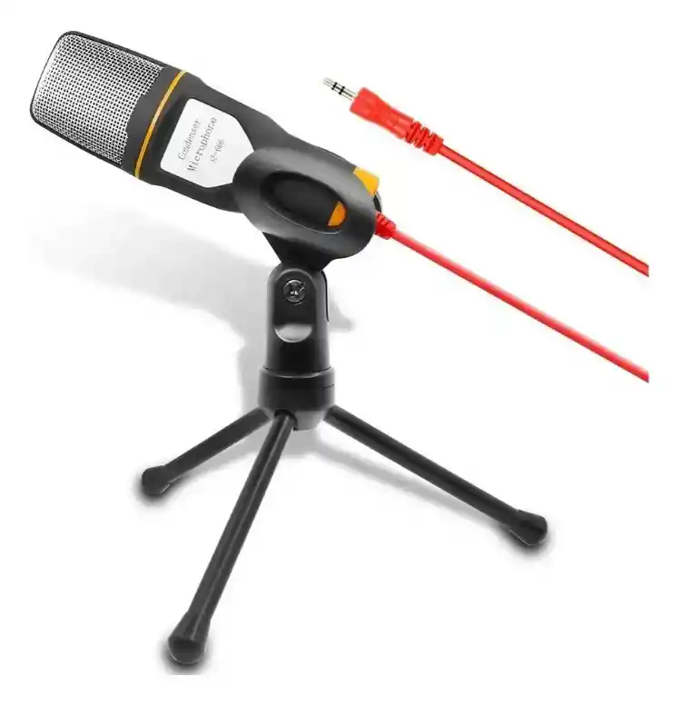 Micrófono Condensador Camara Pc Computador Celular + Trípode